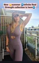 Load image into Gallery viewer, Jumpsuit Yoga Fitness plum sexy back & front